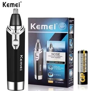 Kemei Nose & Ear Trimmer in Black and Silver